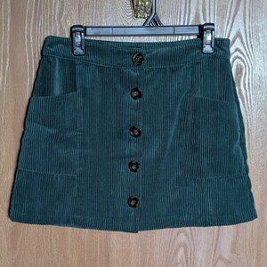 Topshop Green Ribbed Mini Skirt, 8
